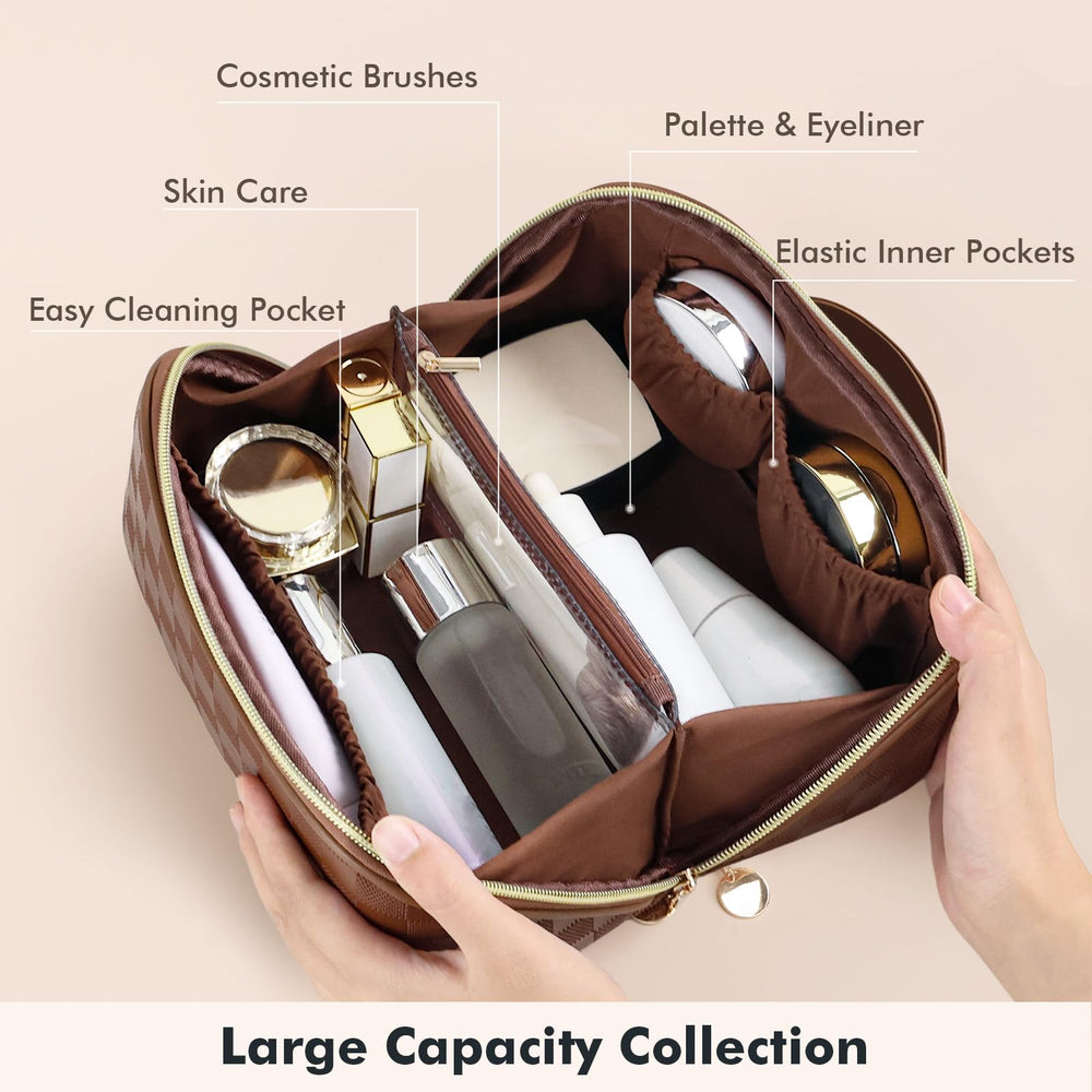 Prite sac à maquillage avec séparateur transparent pour organiser proprement.