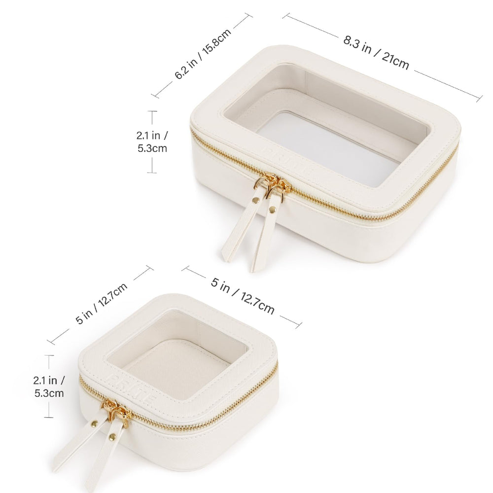 Prite organisateur transparent pour repérer rapidement les produits de beauté.