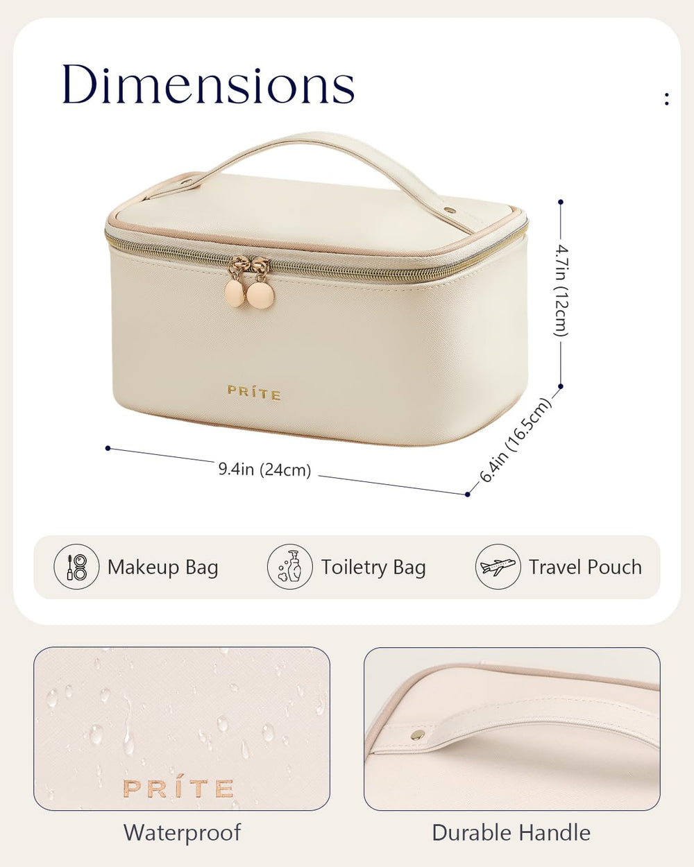 Prite poignee cuir vegan, transport pratique et confortable.