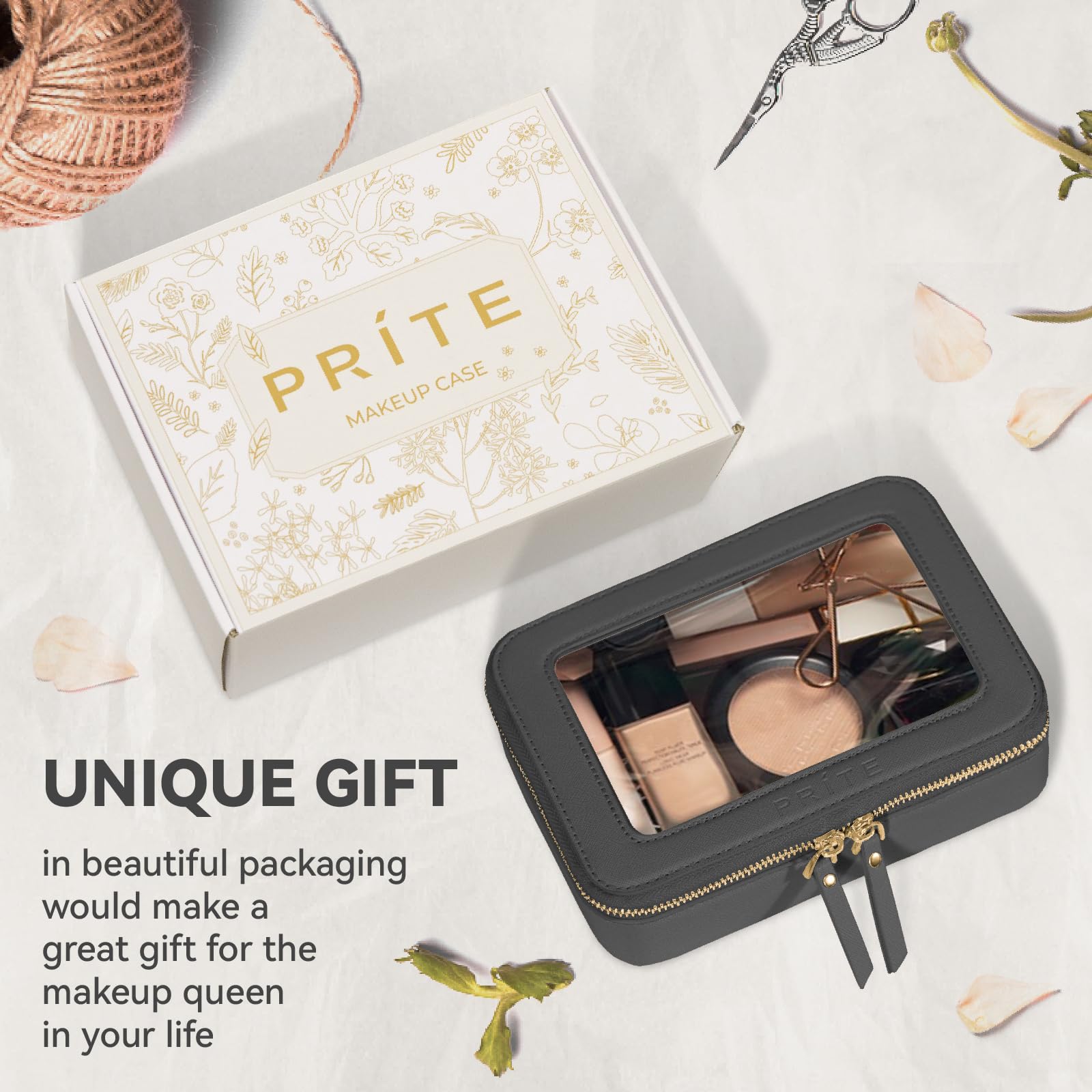 Prite sac cosmétique noir, surface étanche et nettoyage rapide