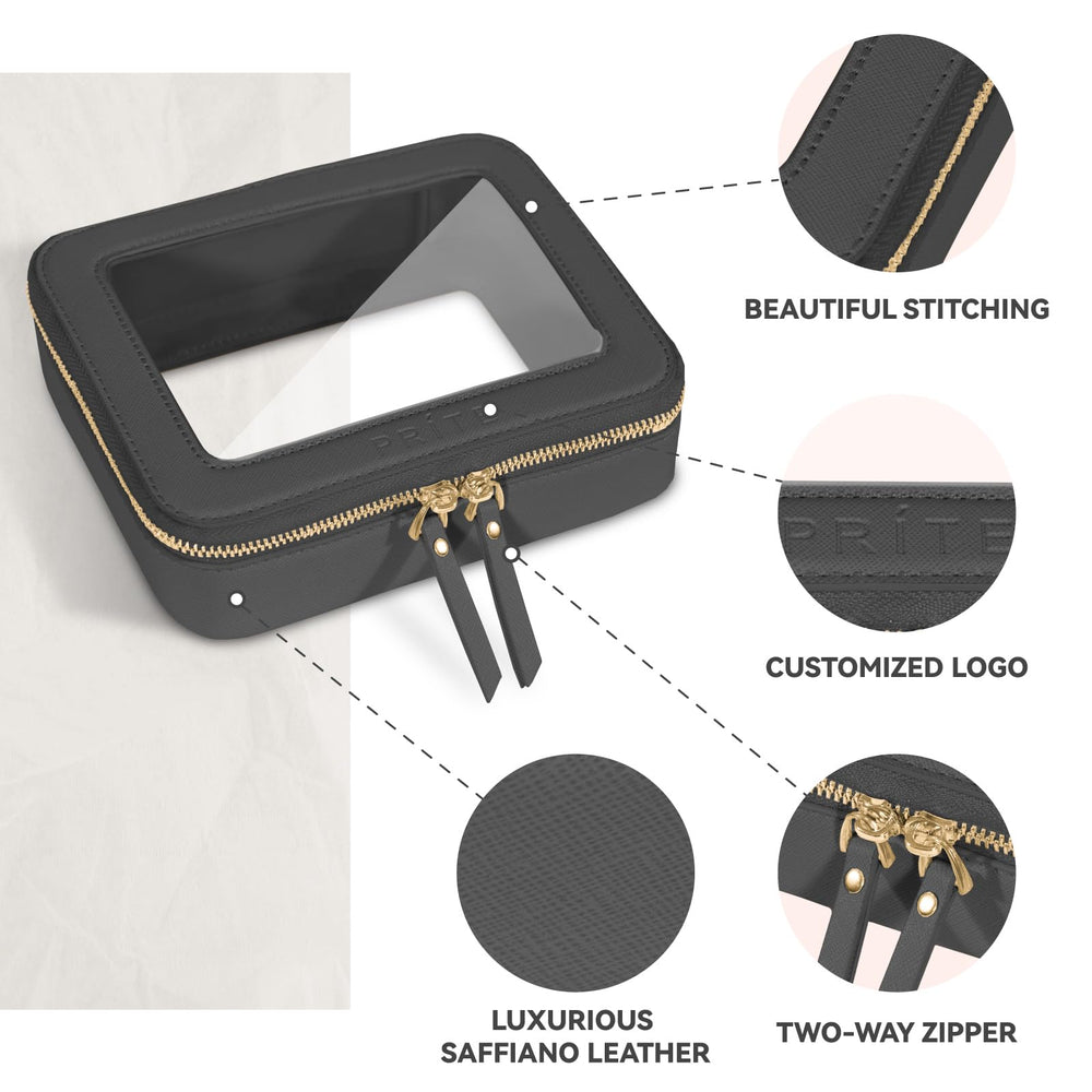 Prite sac cosmétique noir, organisation intérieure pour trouver rapidement