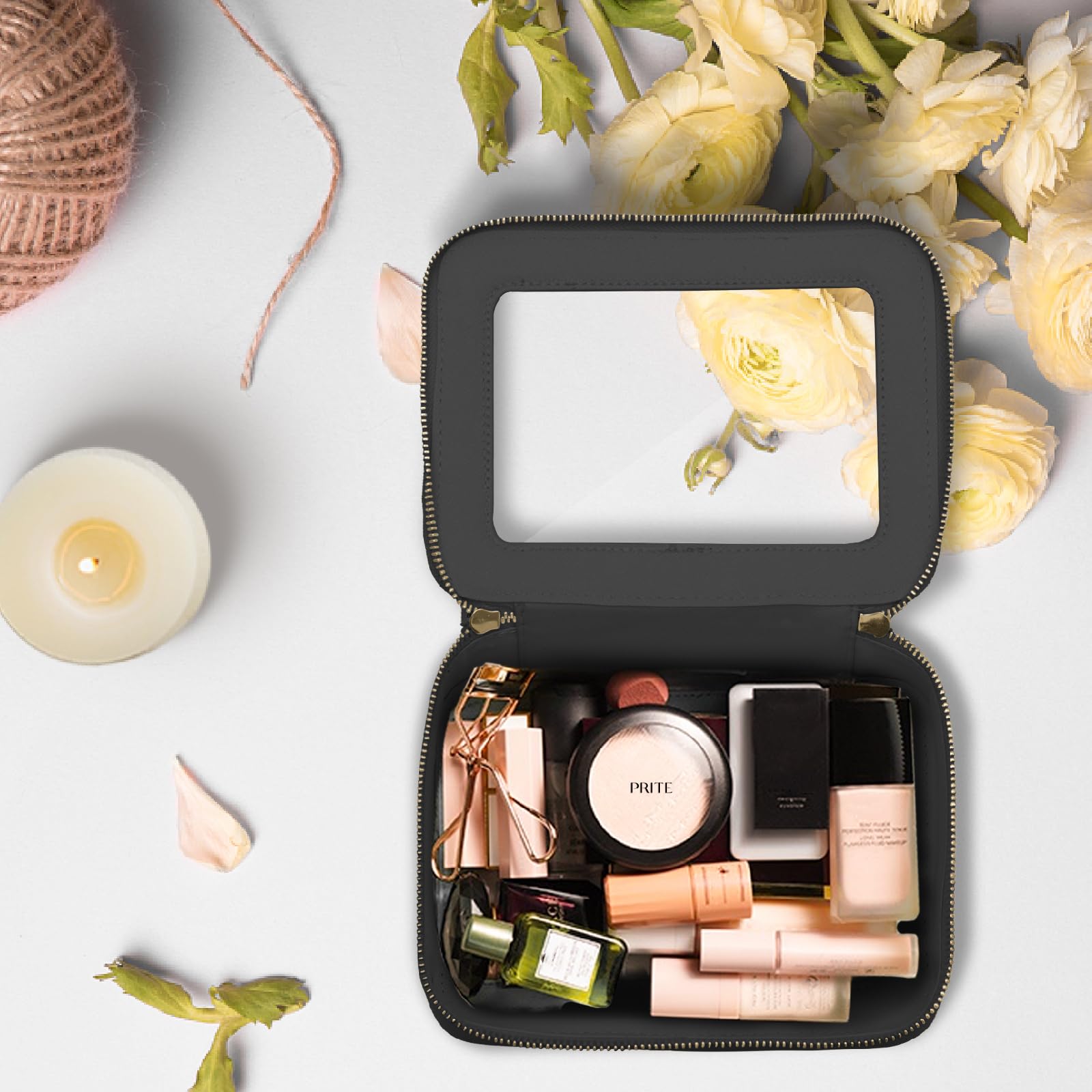Prite sac cosmétique noir, idéal pour voyage et salle de bains