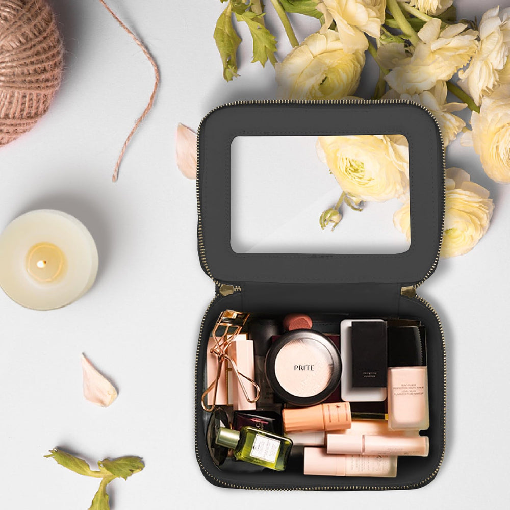 Prite sac cosmétique noir, idéal pour voyage et salle de bains