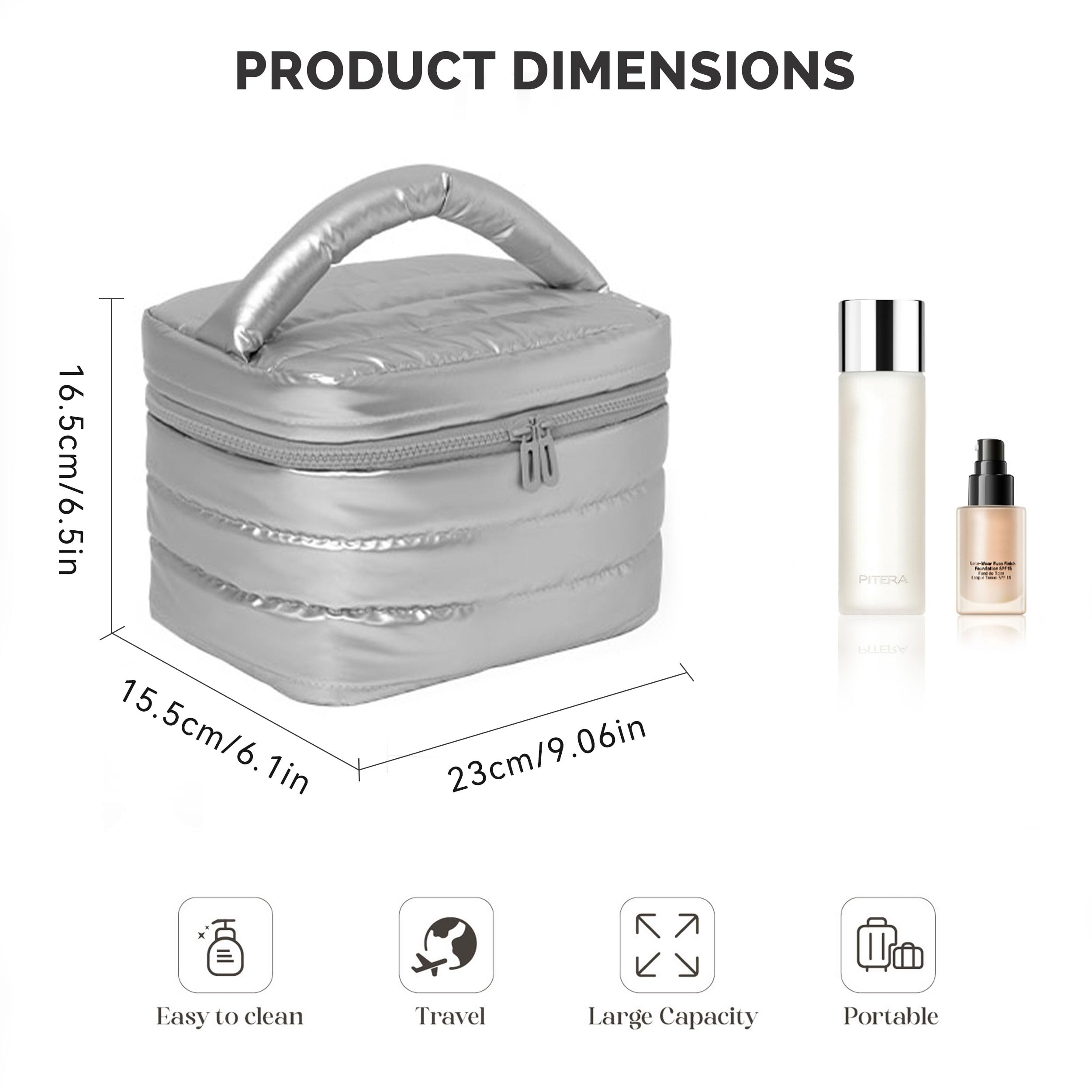 Prite sac-maquillage pliable et léger, idéal pour voyager léger et gagner de la place.