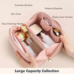 Prite Trousse maquillage plaid rose - poignée douce pour transporter confortablement.