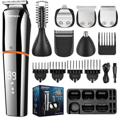 PRITECH trimmer barbe 6-en-1 pour tous les styles, pratique et compact.