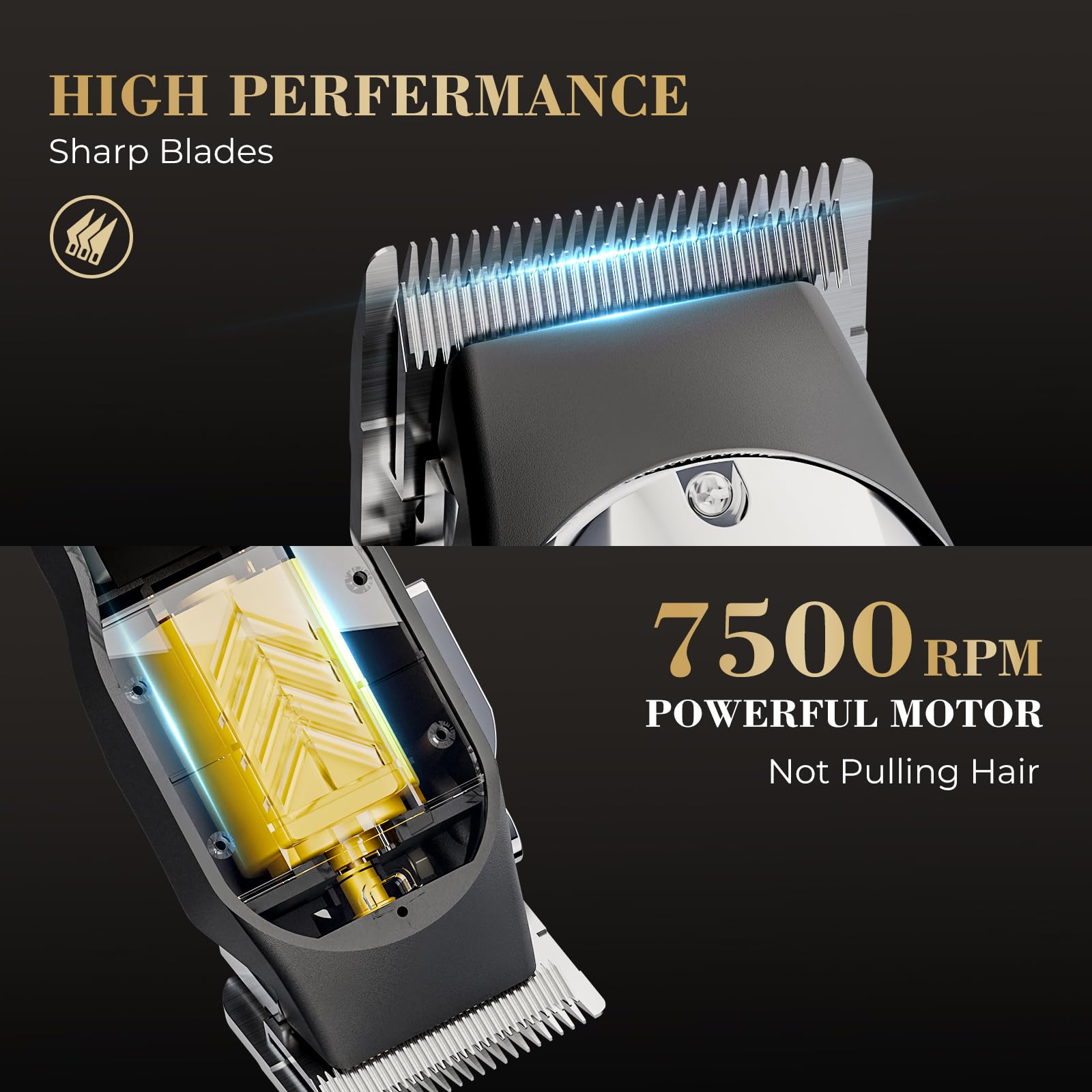 PRITECH Barber Hair Clippers affichage LED pour suivre l’autonomie et l’entretien