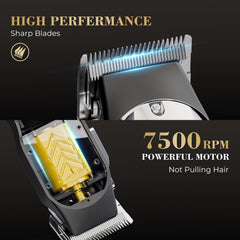 PRITECH Barber Hair Clippers affichage LED pour suivre l’autonomie et l’entretien