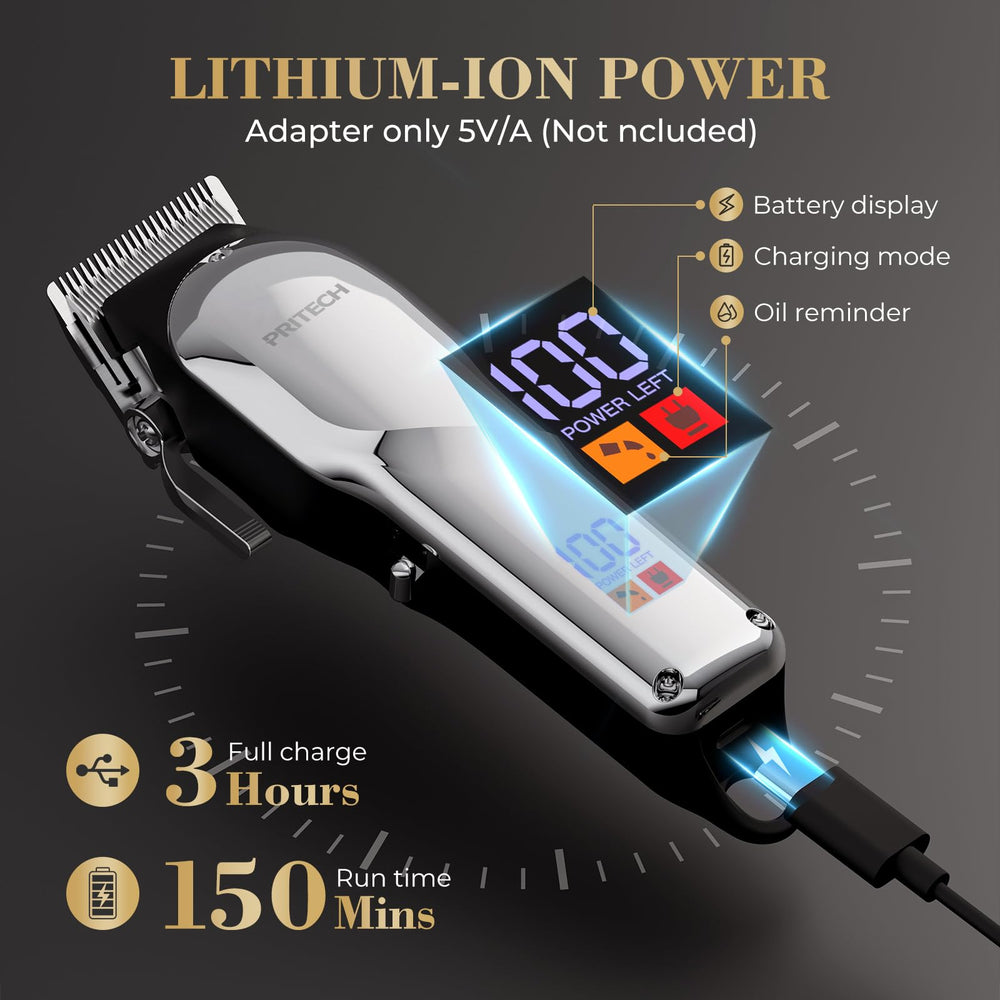 PRITECH Barber Hair Clippers lame carbone inox pour une coupe durable et précise
