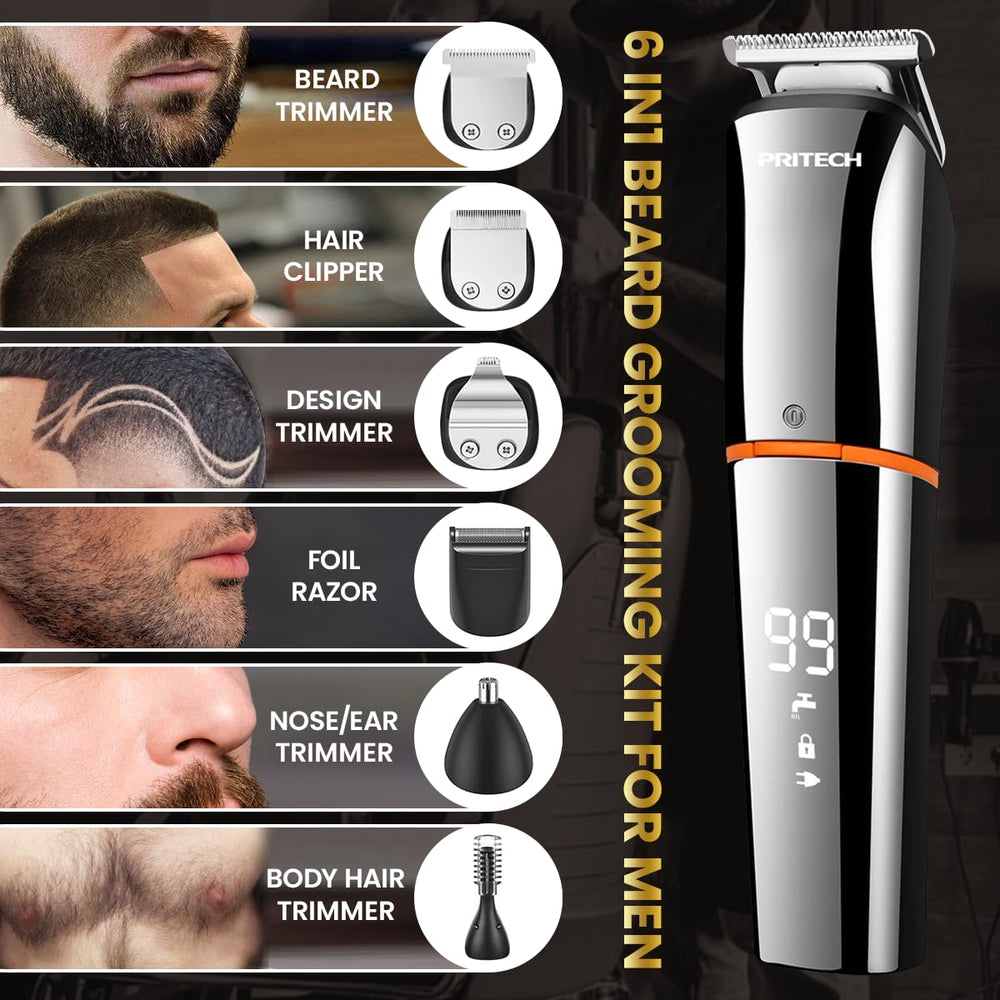 PRITECH écran LED affiche le niveau de batterie pour un grooming maitrisé.