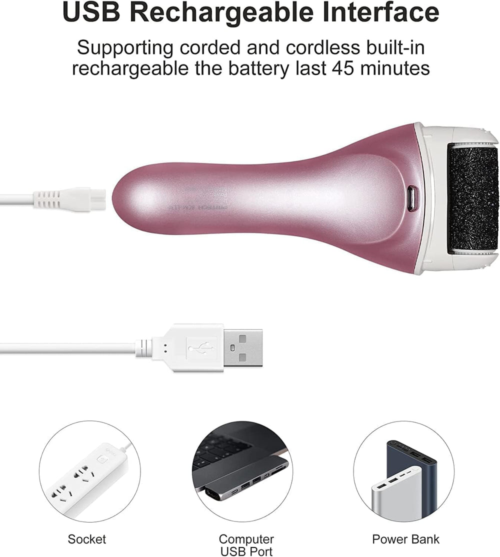 PRITECH-pedicure-electrique-rechargeable-sans-fil: liberté d'usage à tout moment.