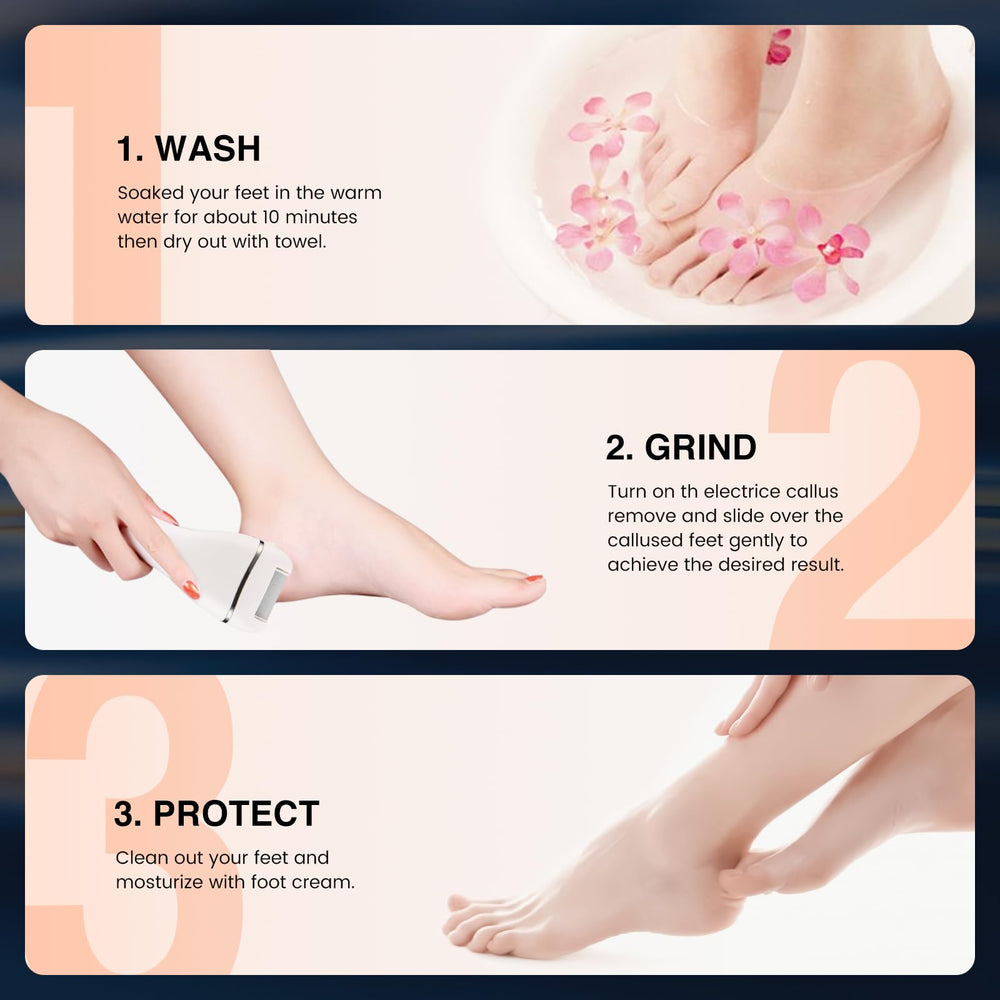 PRITECH rasoir électrique pour pieds — peau plus douce après chaque session.