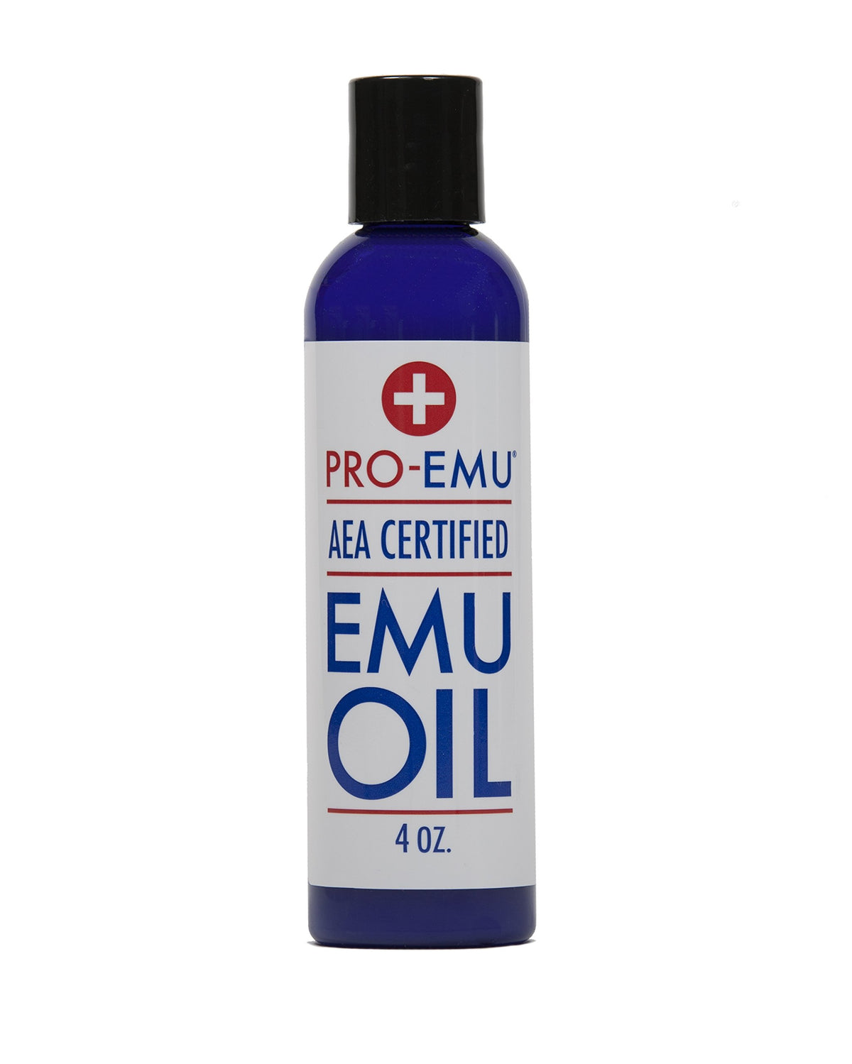 Pro Emu Oil bottle showing pure, moisturizing formula for face and skin.