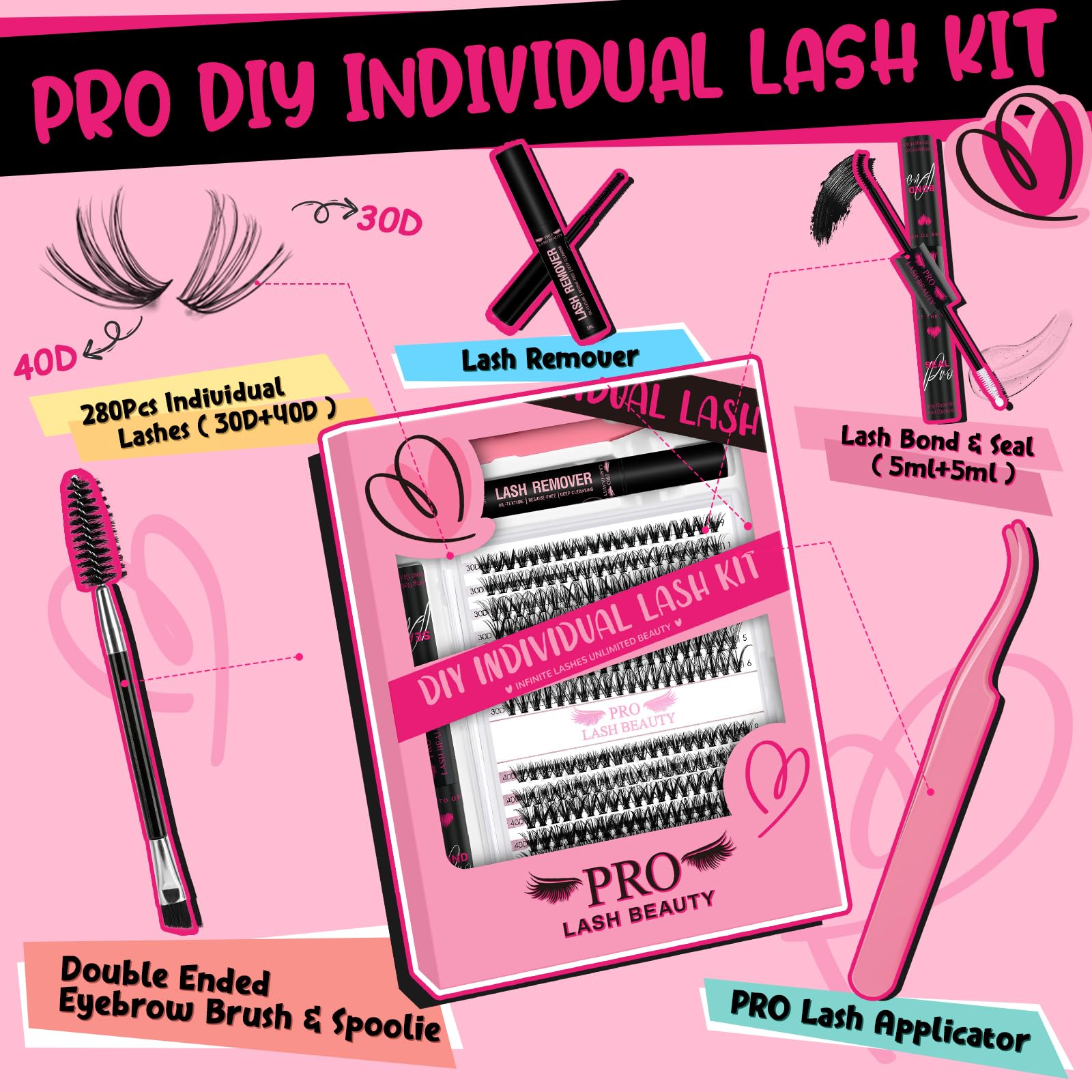 PRO LASHBEAUTY – colle et scellant cils, allure nette durable