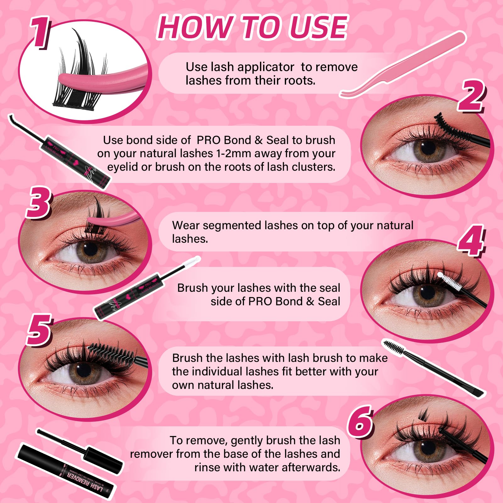 Cils en grappes résistants et réutilisables avec PRO LASHBEAUTY