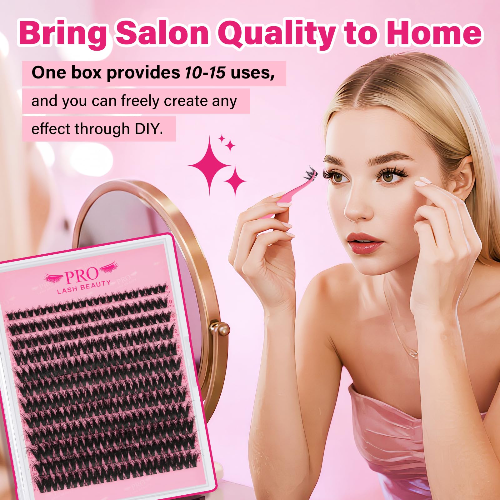 PRO LASHBEAUTY applicateur cils facilitant la pose des clusters.
