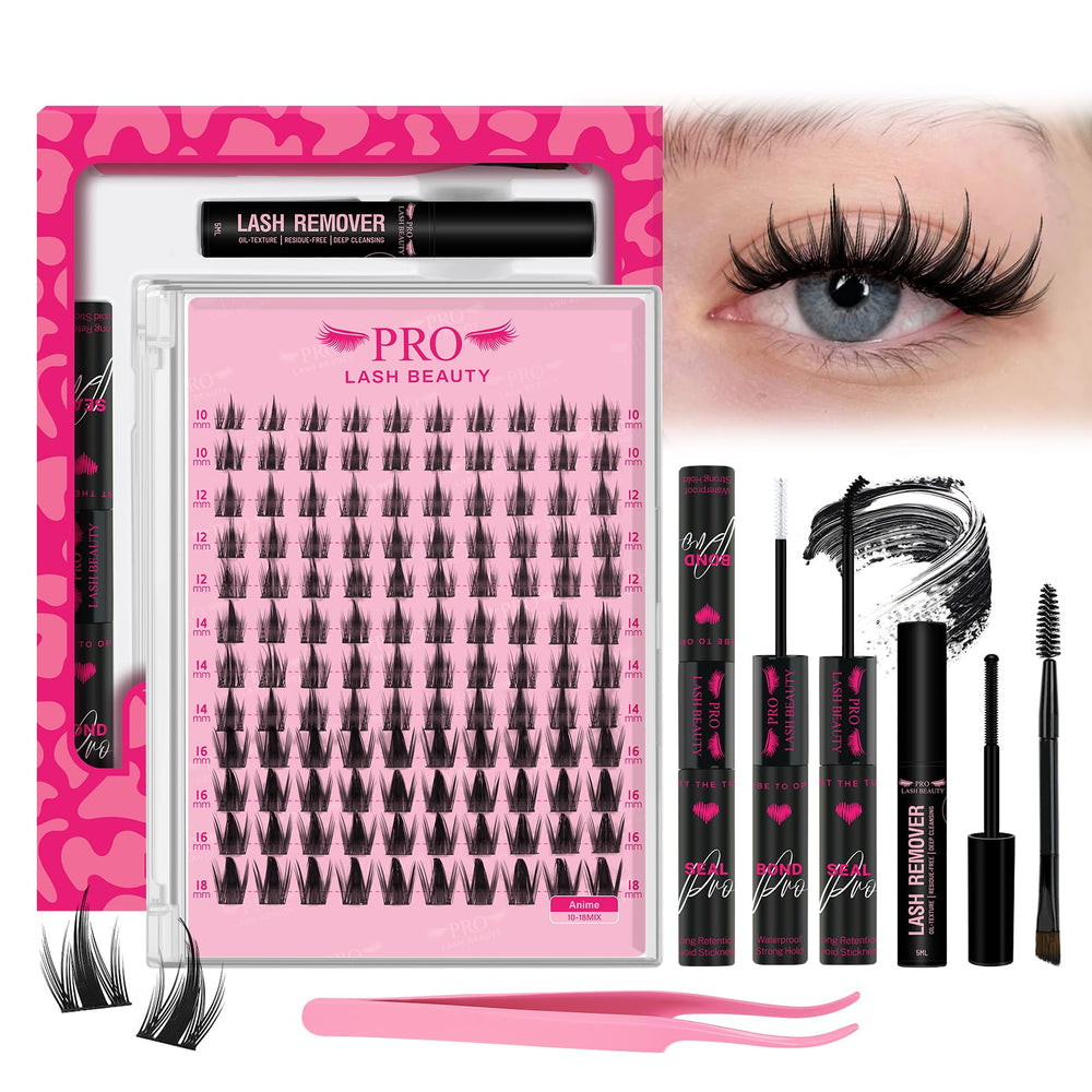 PRO LASHBEAUTY Manga Lash Clusters Kit Anime ensemble complet pour poser des cils en grappes
