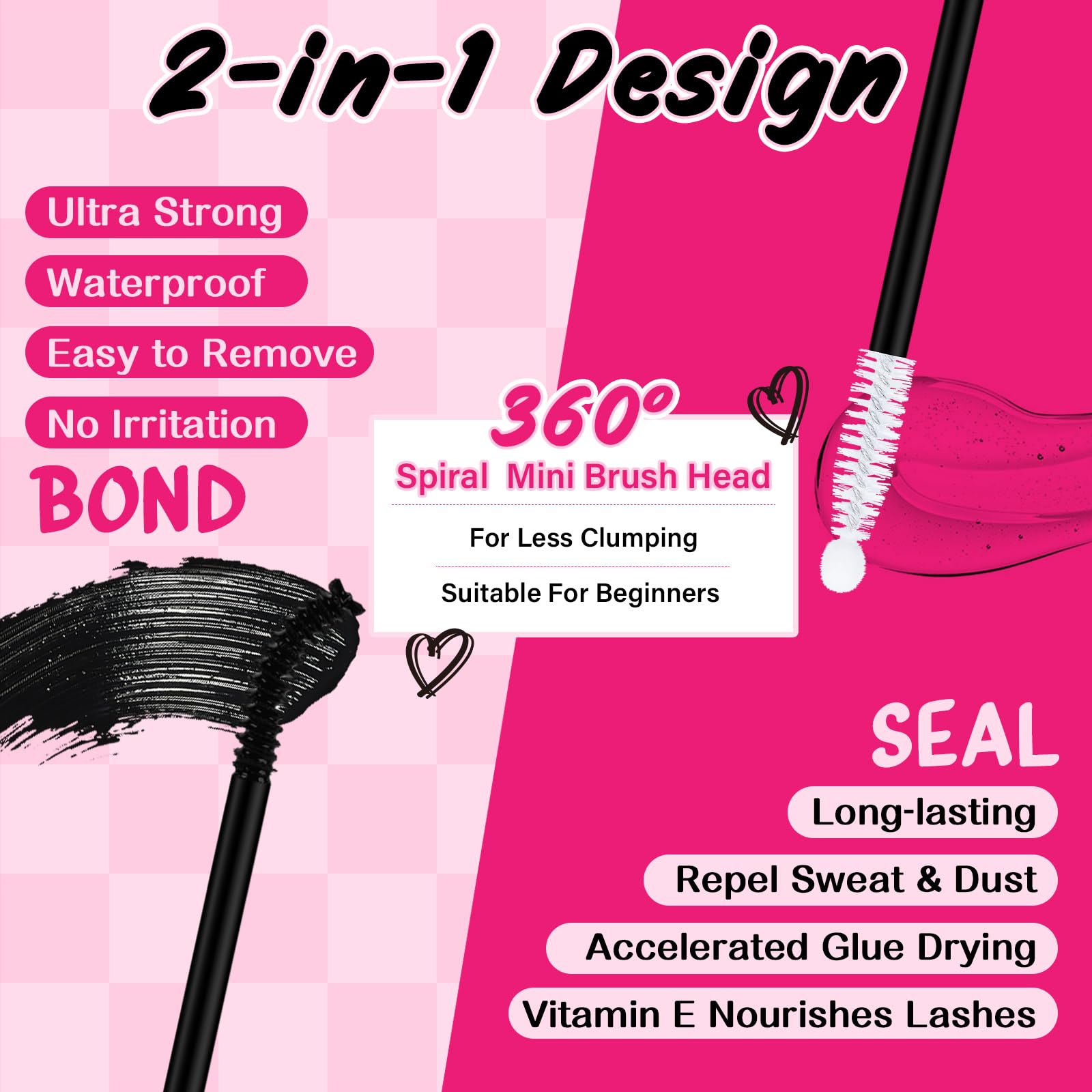 PRO LASHBEAUTY mini brosse mascara: application précise.