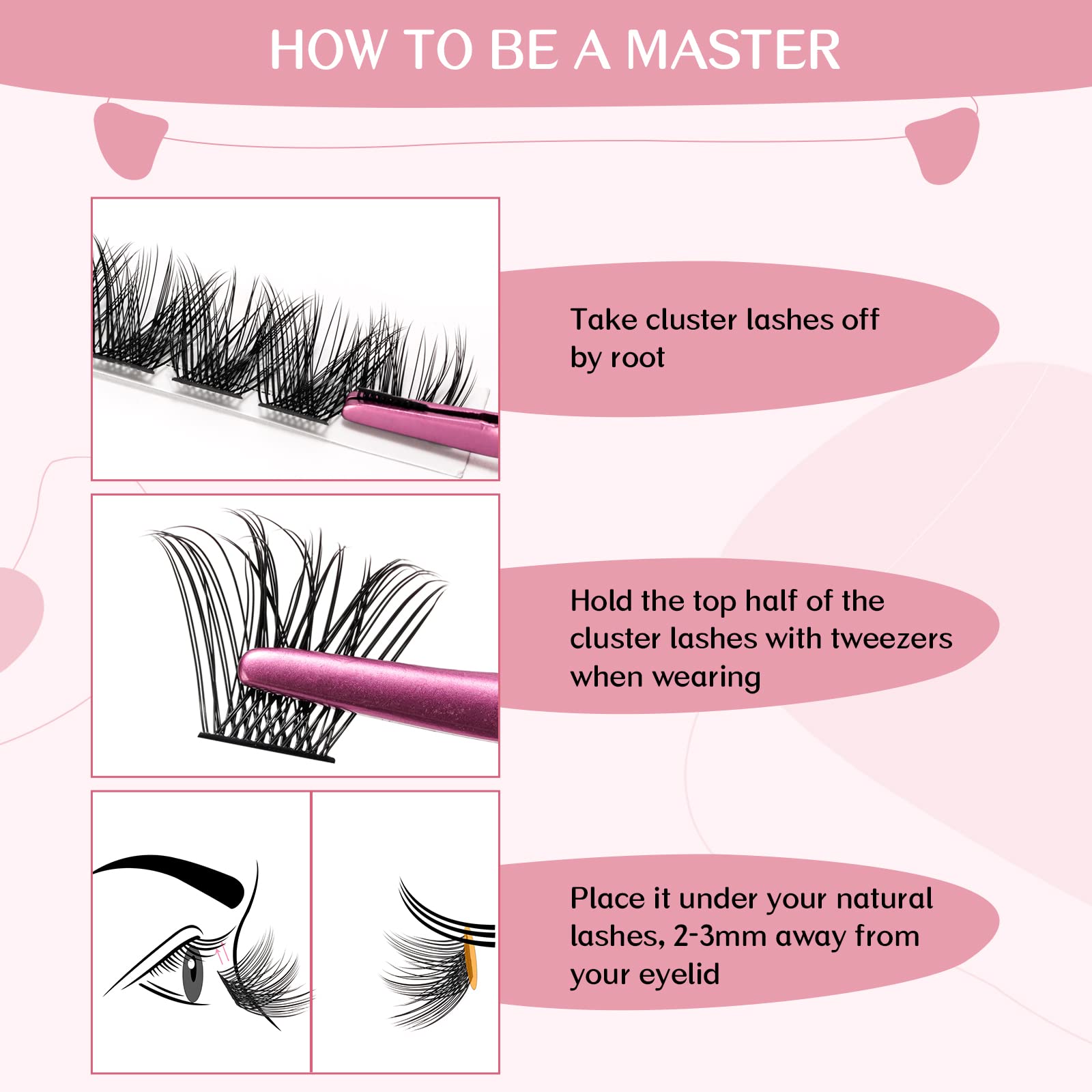 PRO LASHBEAUTY clusters réutilisables jusqu'à 5 fois avec soin.