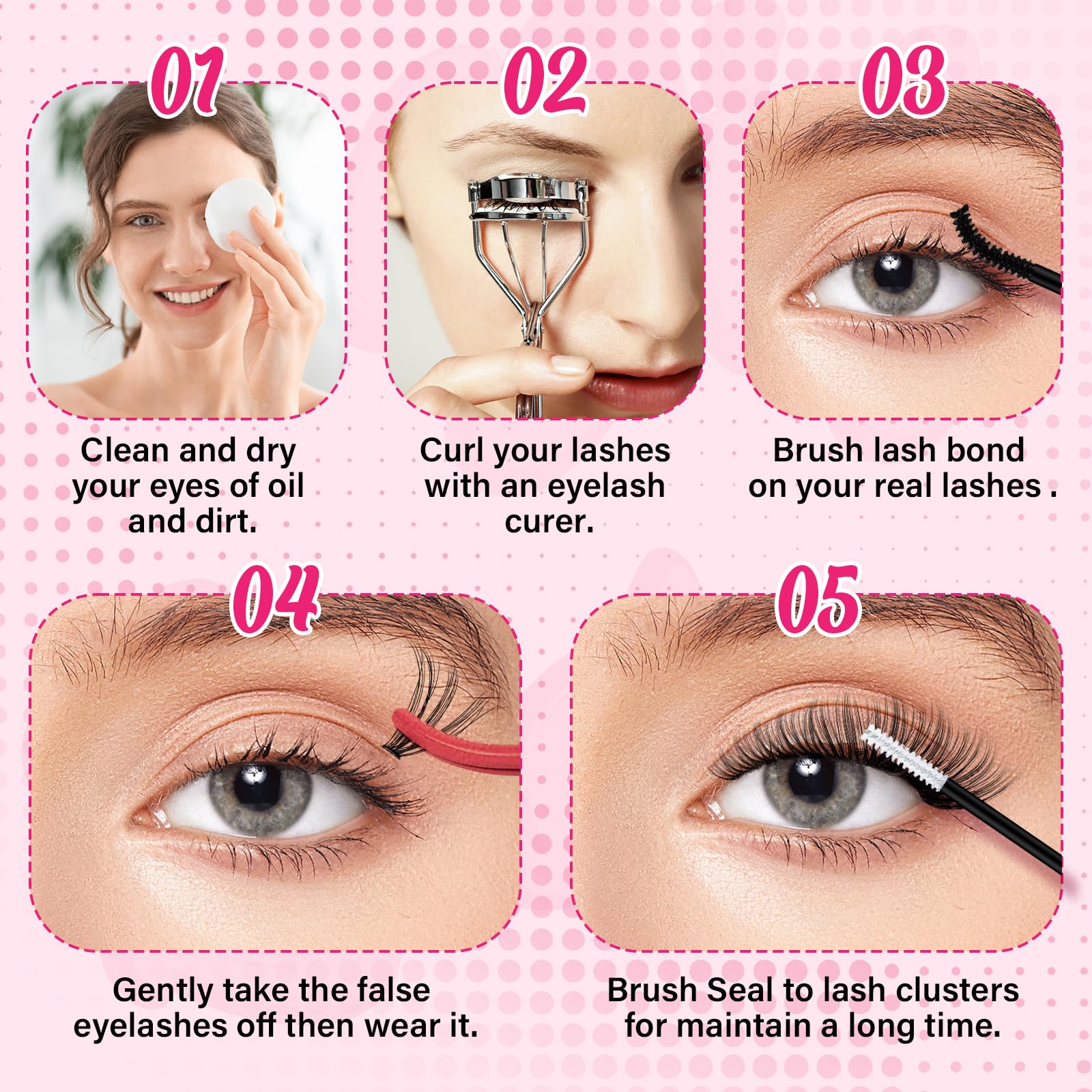 PRO LASHBEAUTY utilisation à domicile: kit complet pour les cils