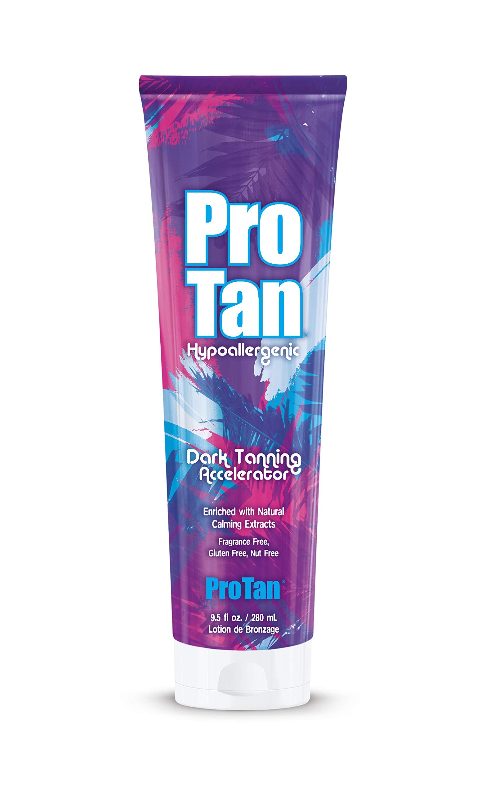 ProTan Dark hypoallergénique flacon, accélérateur de bronzage hydratant pour peau sensible.