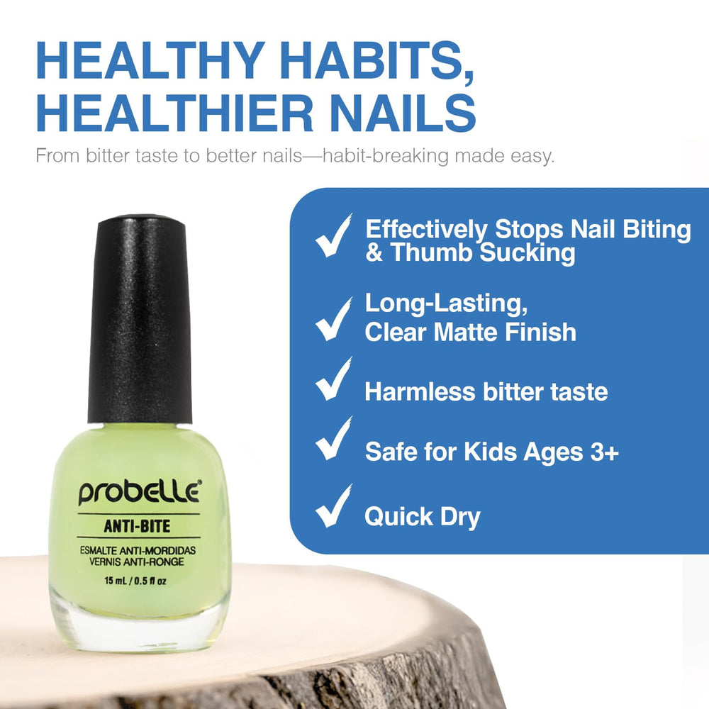 Probelle Anti-Bite bottle designed for kids 3+ users.