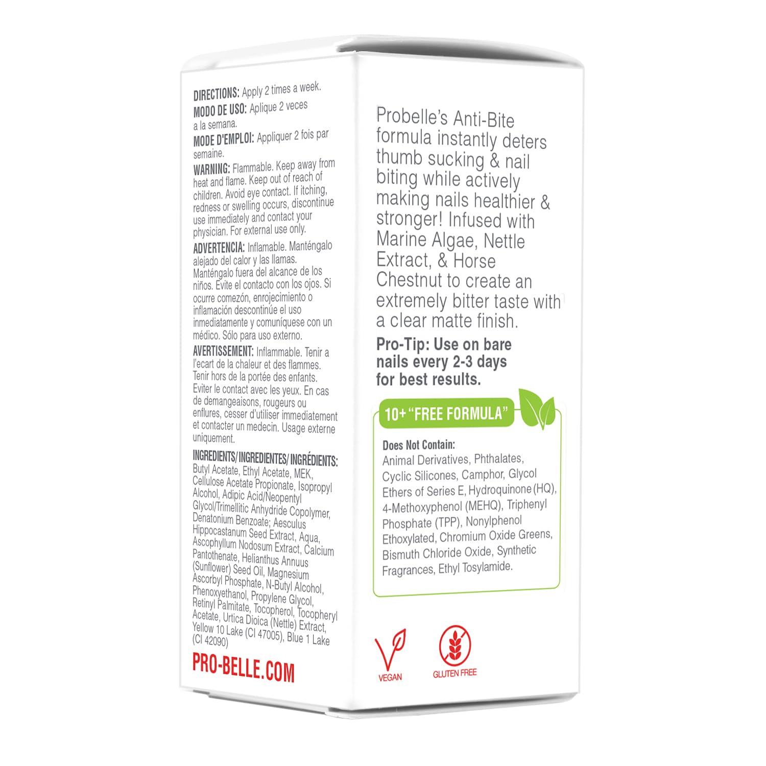 Probelle Anti-Bite drying time shown with 30 seconds wait.