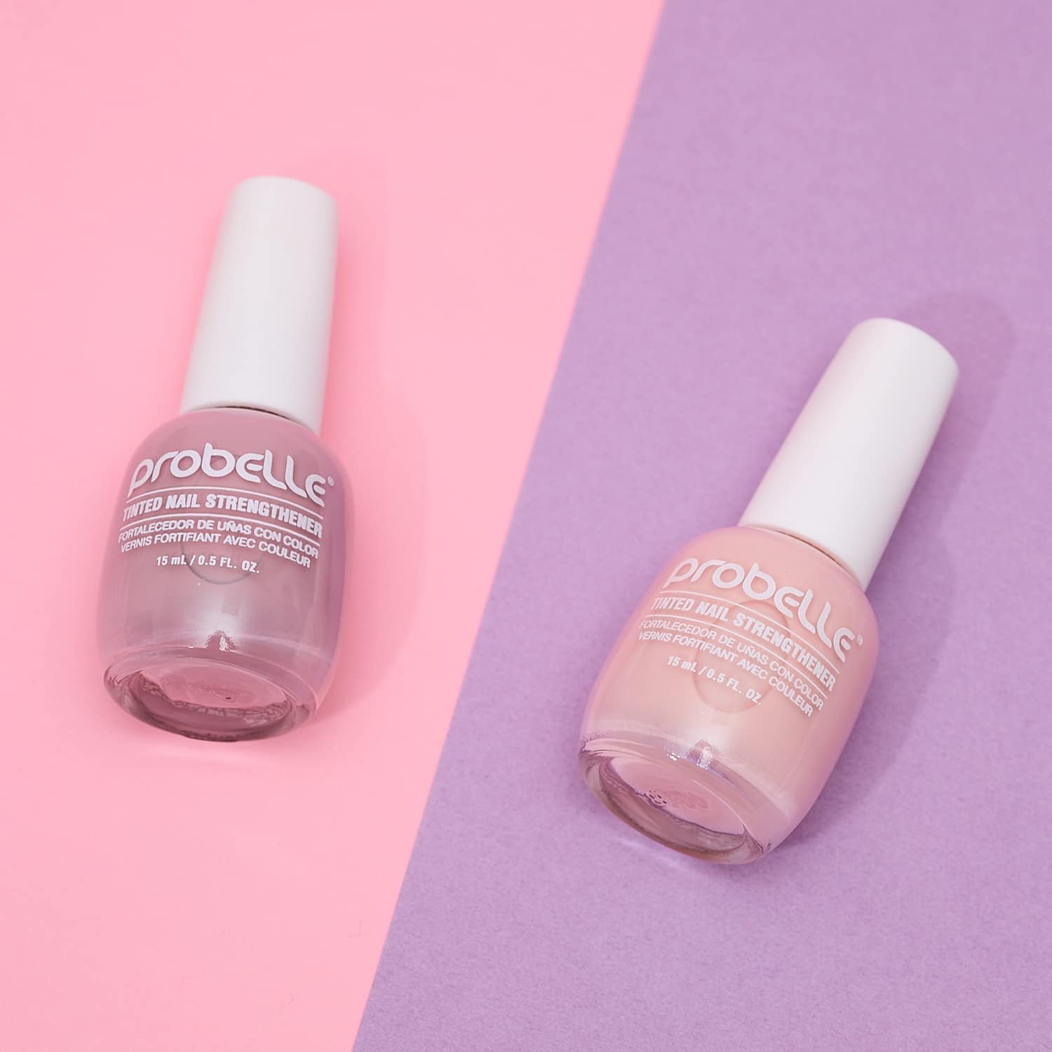 Flacon et étiquette Probelle Rose Pétale, design épuré pour soin des ongles.