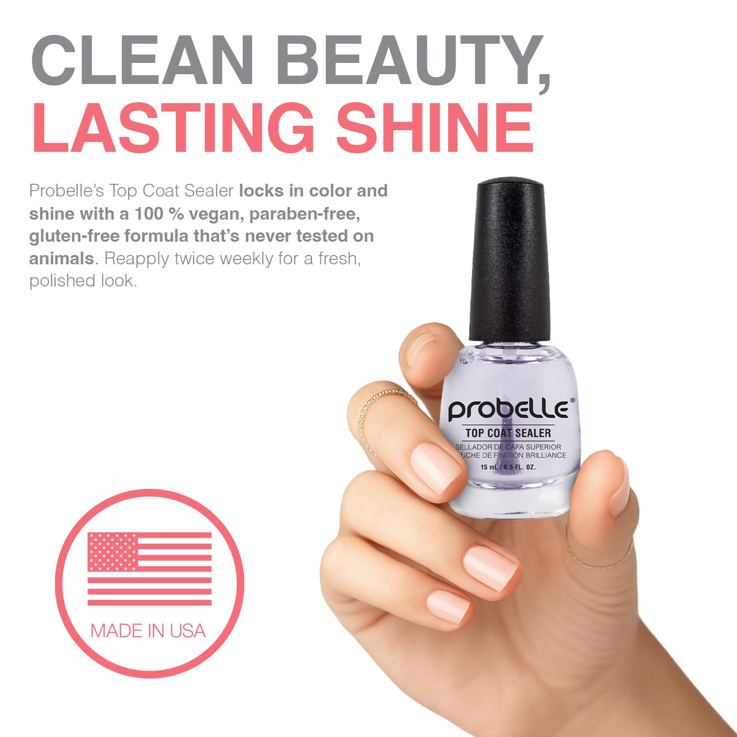 Probelle Top Coat Sealer application rapide sans lampe UV.