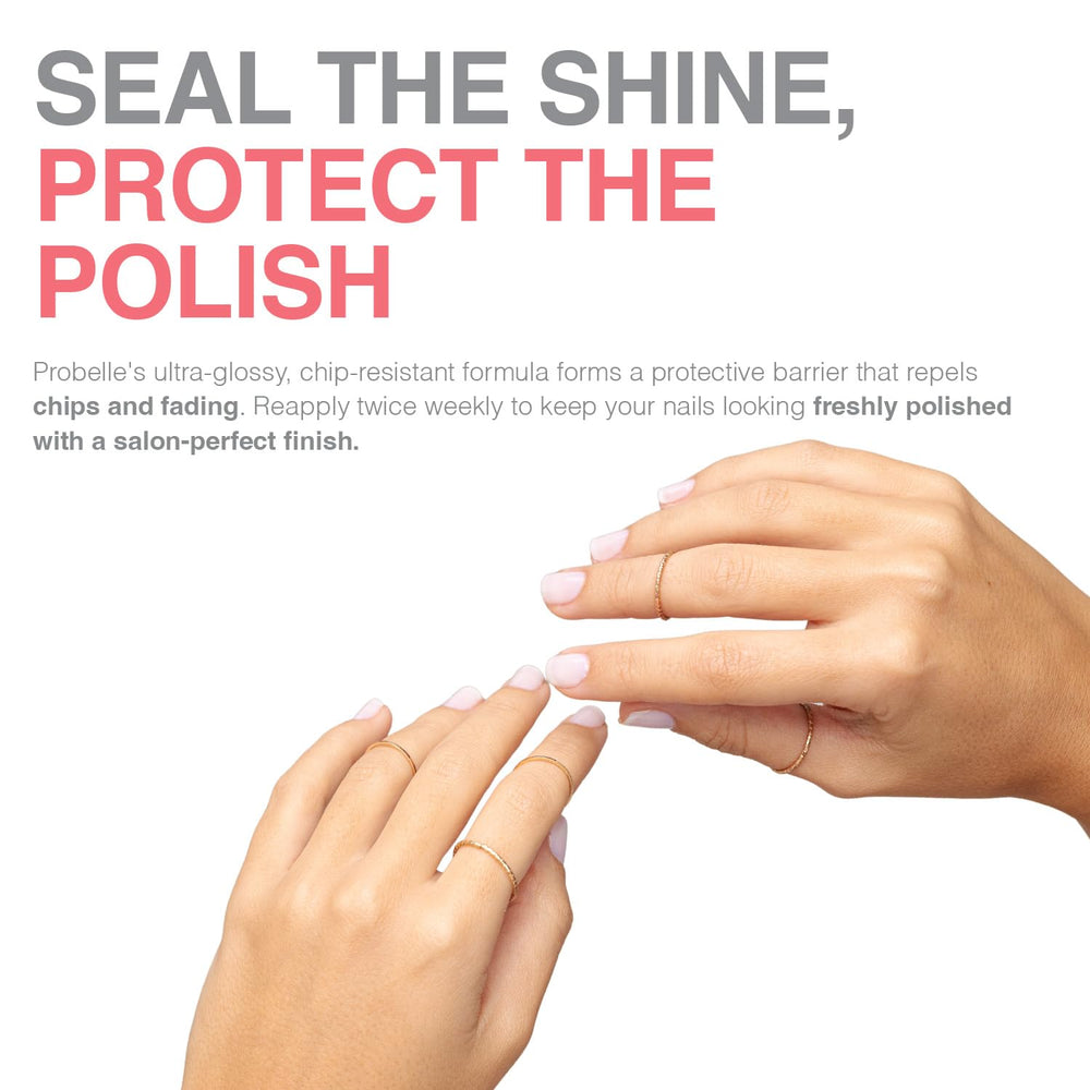 Probelle Top Coat Sealer fini gel sans lampe et sans jaunissement.