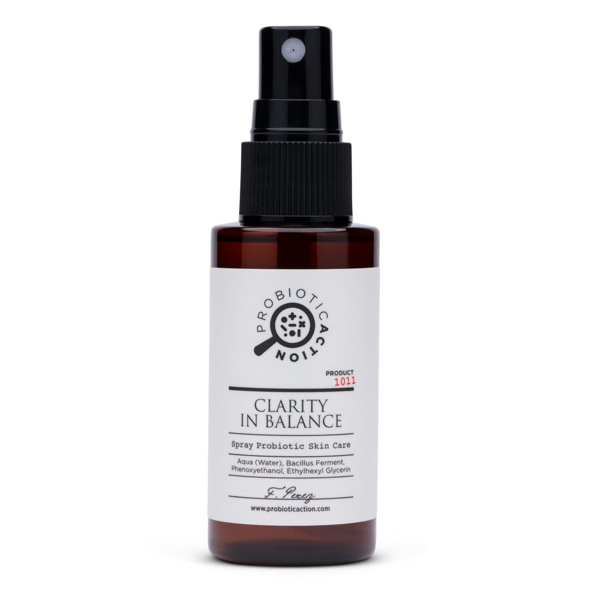 Probiotic Action Clarity in Balance bottle shown for daily skin refreshment and calm feel