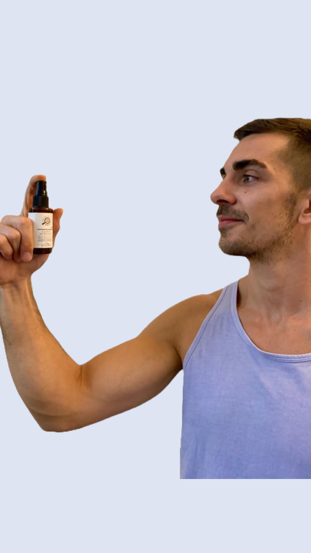 Bottle dispensing Probiotic Action Clarity in Balance in a clean setup