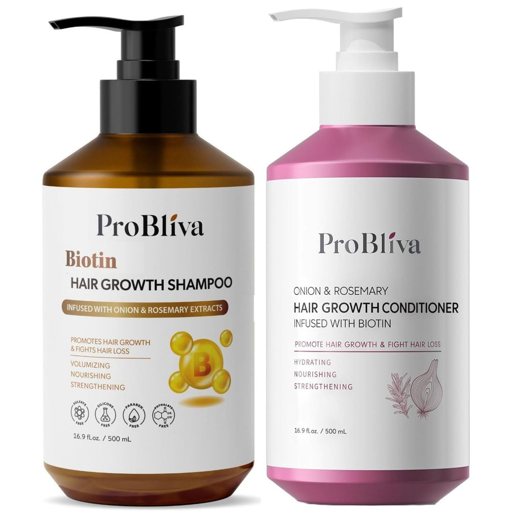 ProBliva Shampoing Biotine : bouteille visible, fortifie les racines et apporte du volume.