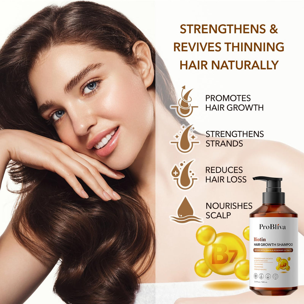 ProBliva Shampoing Biotine Romarin – associé idéal au conditionneur ProBliva pour une stimulation renforcée.