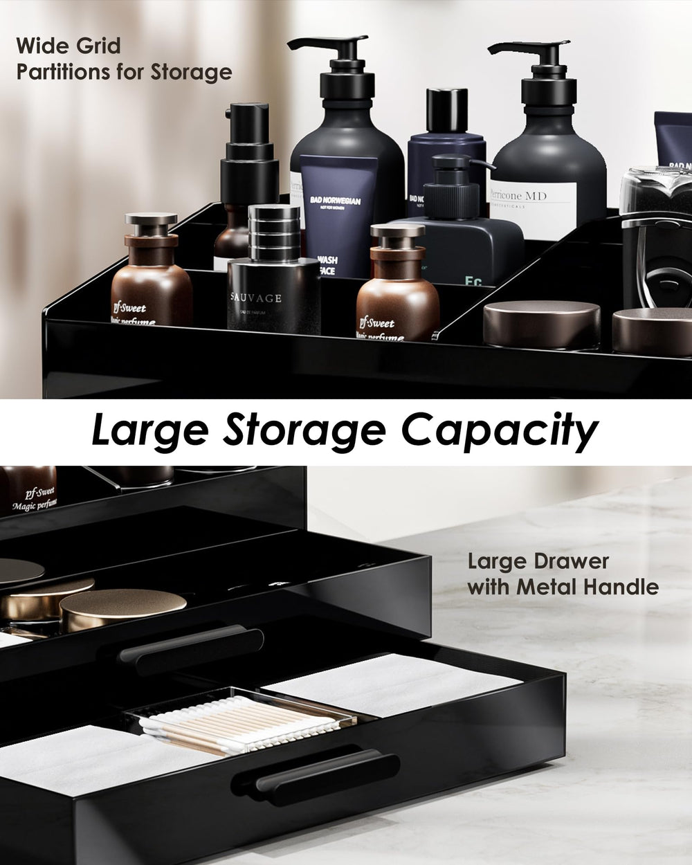 ProCase Cologne Organizer – design moderne noir qui sublime l’espace.