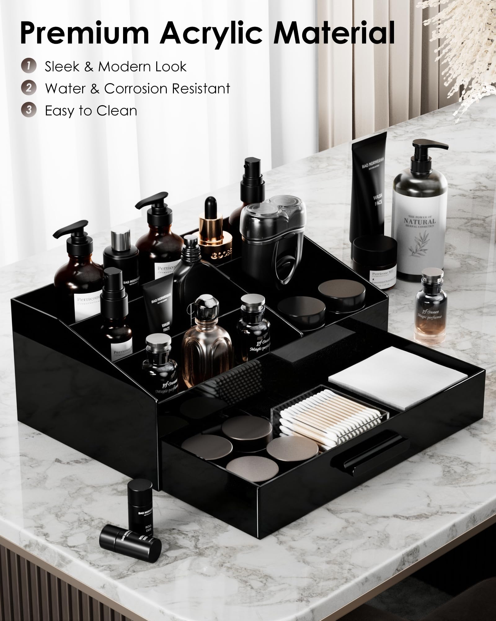 ProCase Organisateur 1 couche avec gobelet — rangement central pratique.