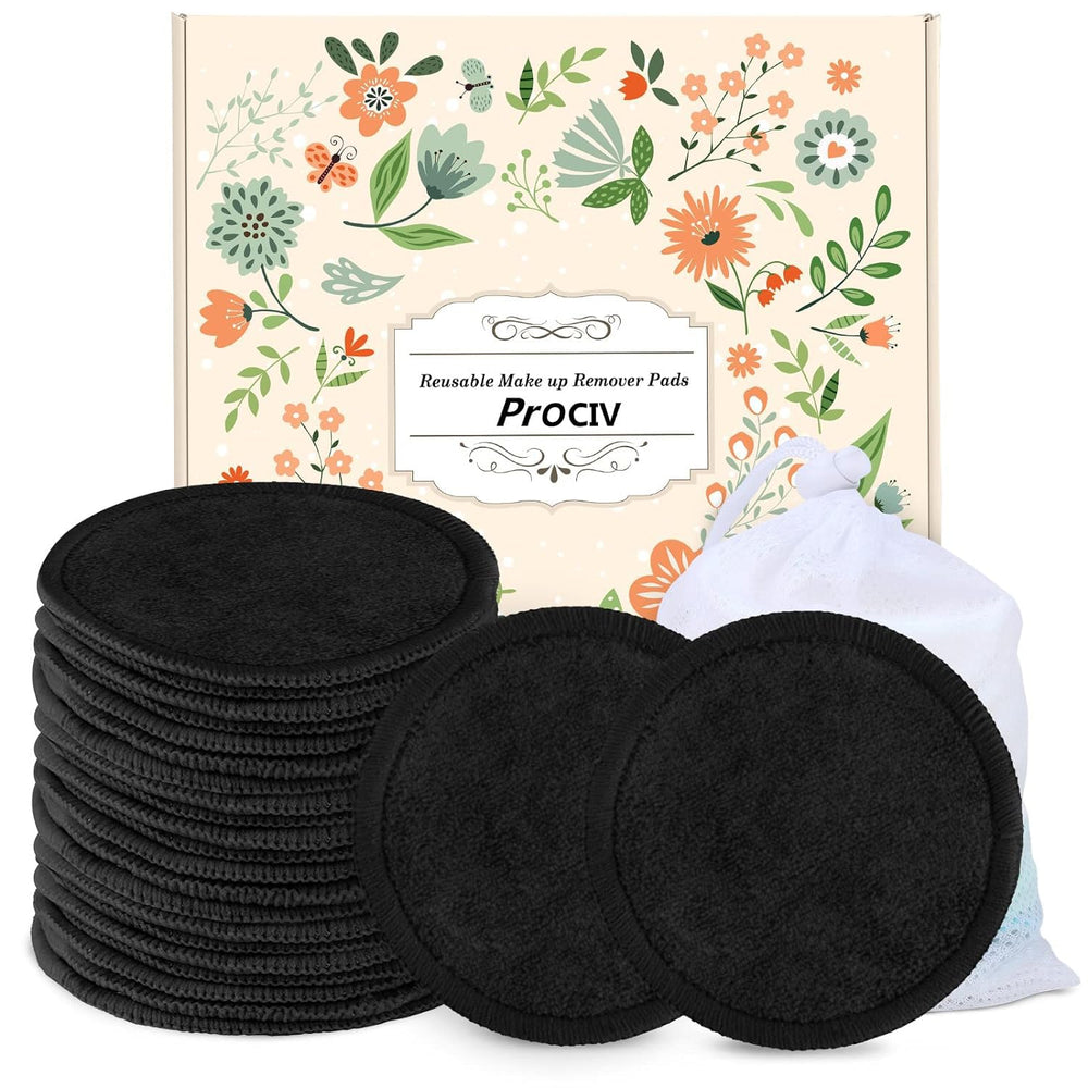 Prociv disques démaquillage réutilisables en bambou et coton pour une peau douce.