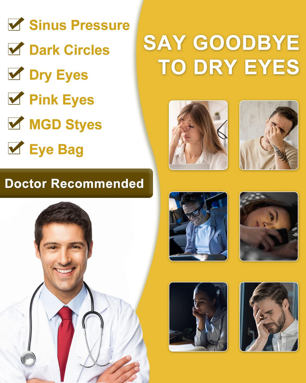 ProCIV masque yeux vapeur parfum camomille pour détente