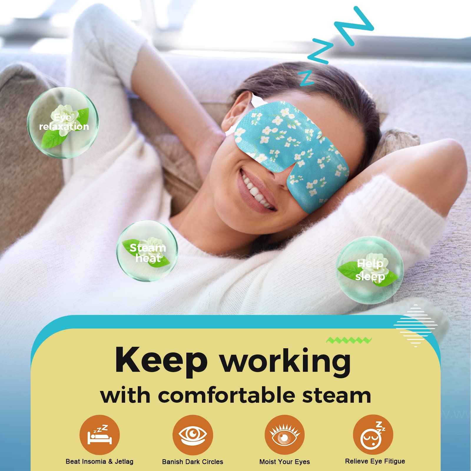 Idéal pour le voyage, masque oculaire ProCIV Jasmine.