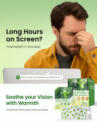 ProCIV masque yeux vapeur thé vert chaud, soulage les yeux fatigués après une journée.