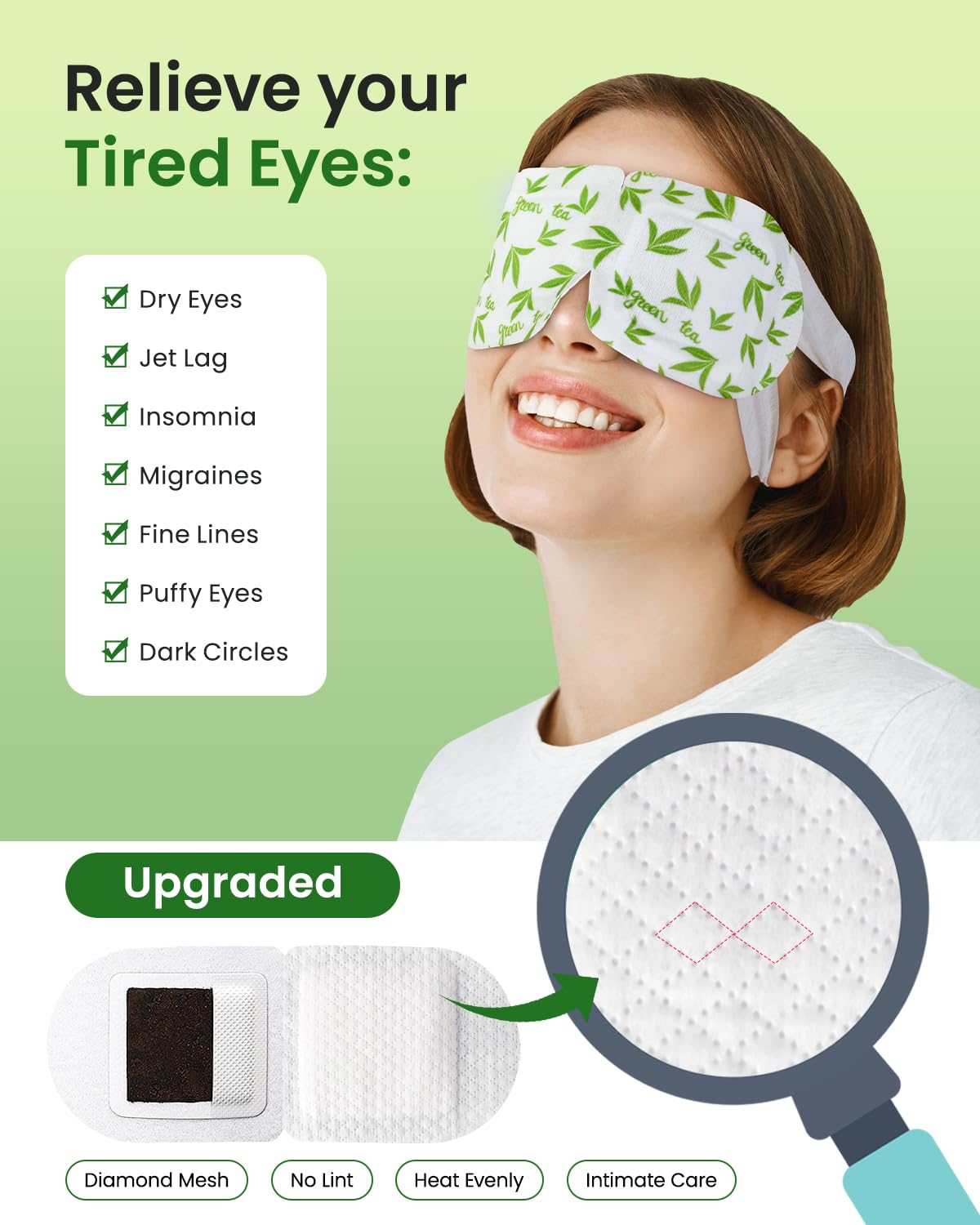 Masque ProCIV yeux vapeur: température réglable, 104–113°F, pour un confort oculaire prolongé.