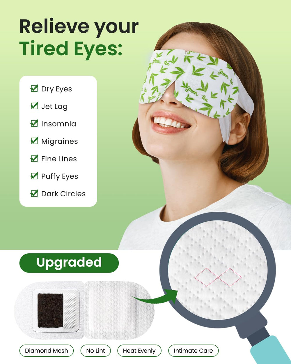 Masque ProCIV yeux vapeur: température réglable, 104–113°F, pour un confort oculaire prolongé.