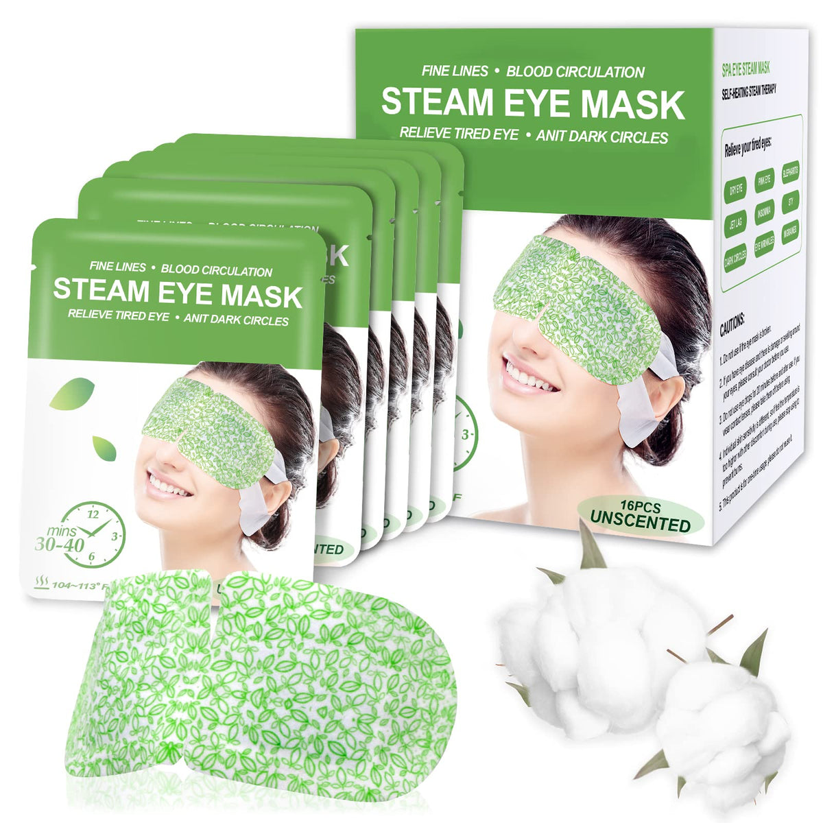 ProCIV masques yeux à vapeur – emballage doux pour déplacement et praticité