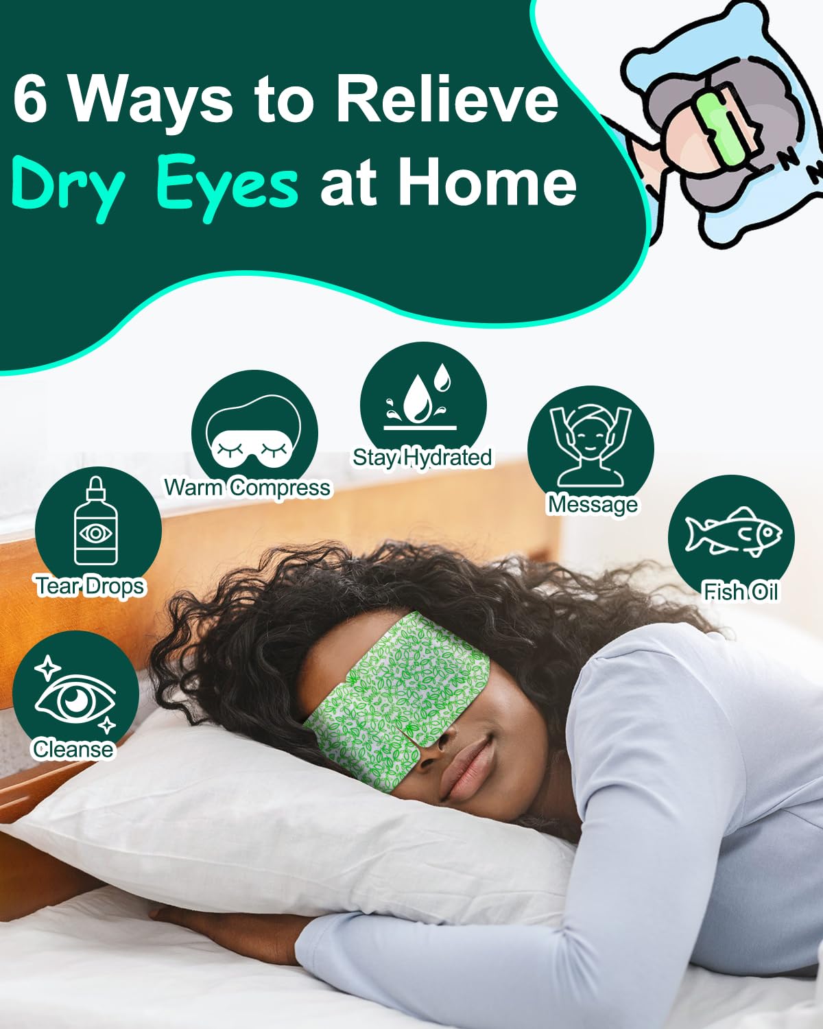 ProCIV masques yeux à vapeur – tissu doux et élastique, s'adapte à tous les visages