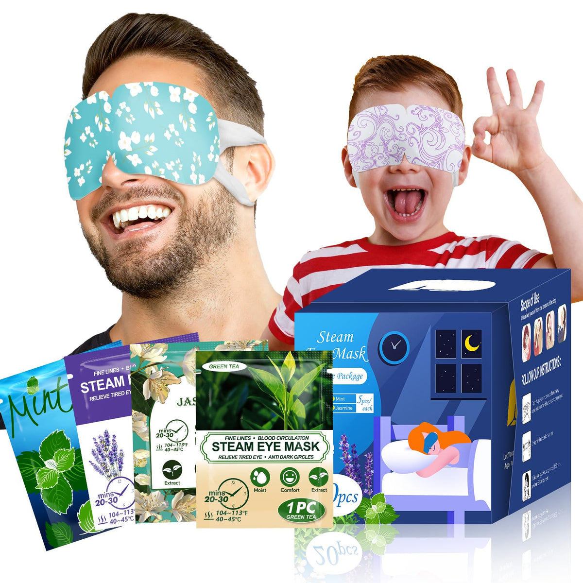 Masques yeux vapeur ProCIV lavande, détente et fatigue oculaire.