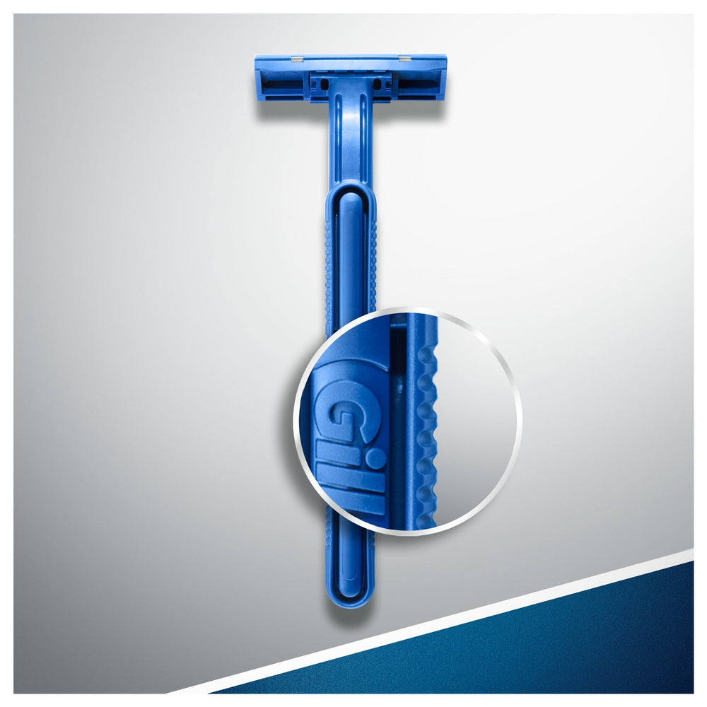 Lames Gillette Confort sur Blue II, rasage fluide et agréable.