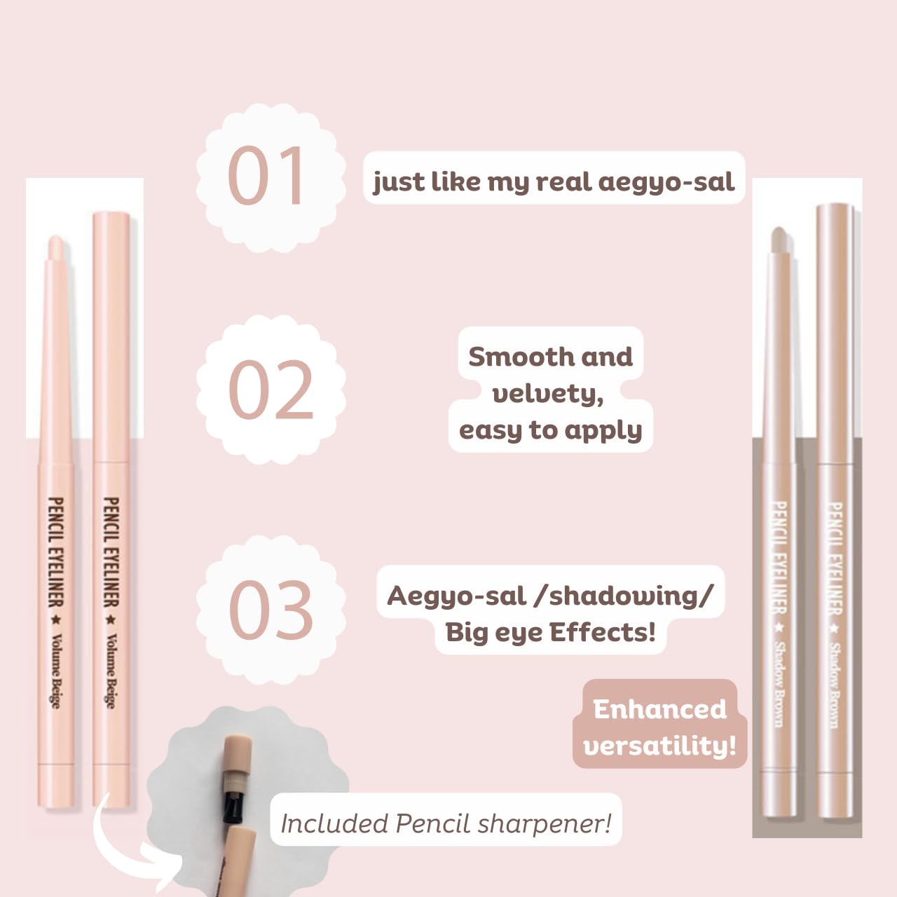 Produco AegyoSal Application longue tenue résiste aux bavures tout au long de la journée.