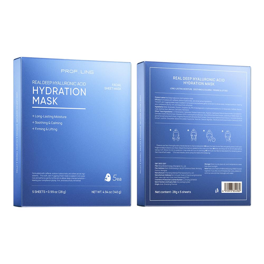 Prof. Ling coffret 5 masques, soin maison pratique et élégant.