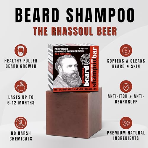 Savon-barre barbe infusé biere et argile rhassoul, définit les frisottis.