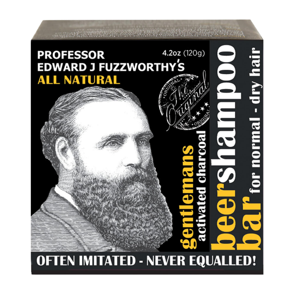 Barre shampoing charbon actif Professeur Fuzzworthy, parfum menthe romarin, pour cheveux propres et cuir chevelu réconforté